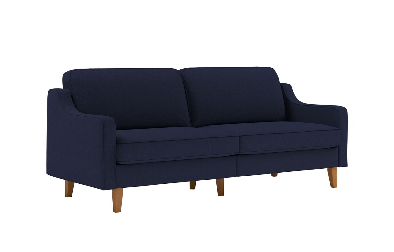 Canapea 3 locuri, Atelier del Sofa, 918CMF1164, Otel, Albastru noapte / Nuc Canapele